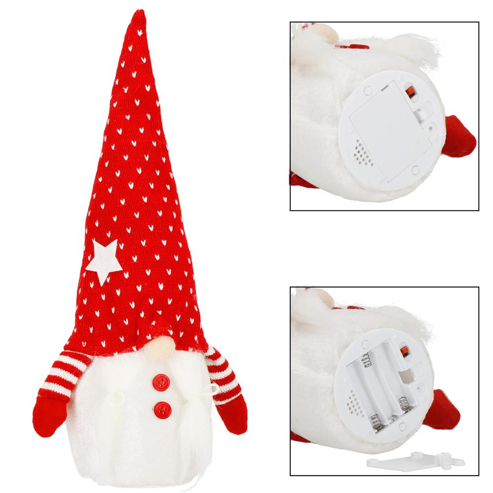 Figurina Craciun, Spiridus, cu iluminare LED, 33cm