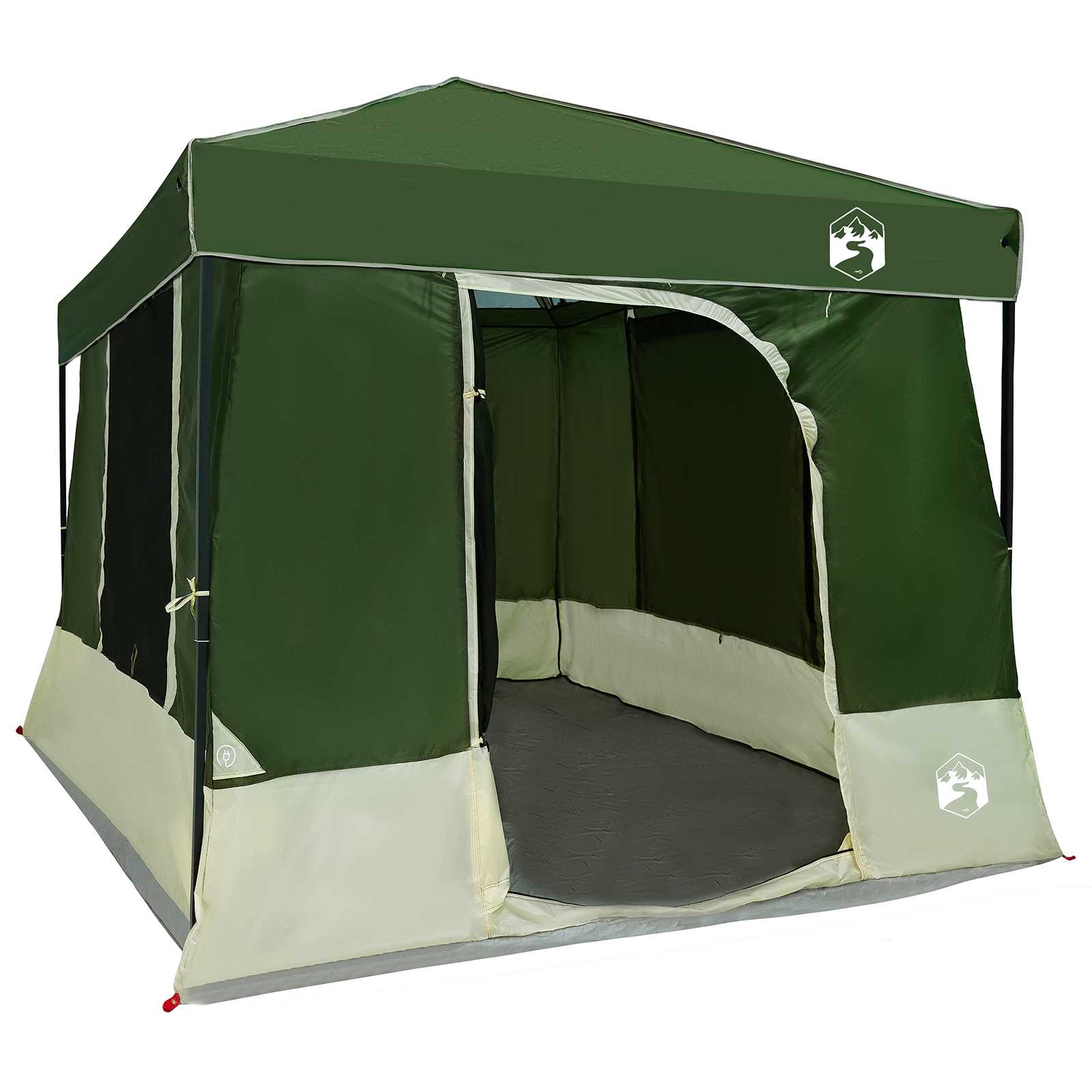 Set Cort pentru Camping 2 pcs Verde Tafetă și Material GartenMobel Dekor