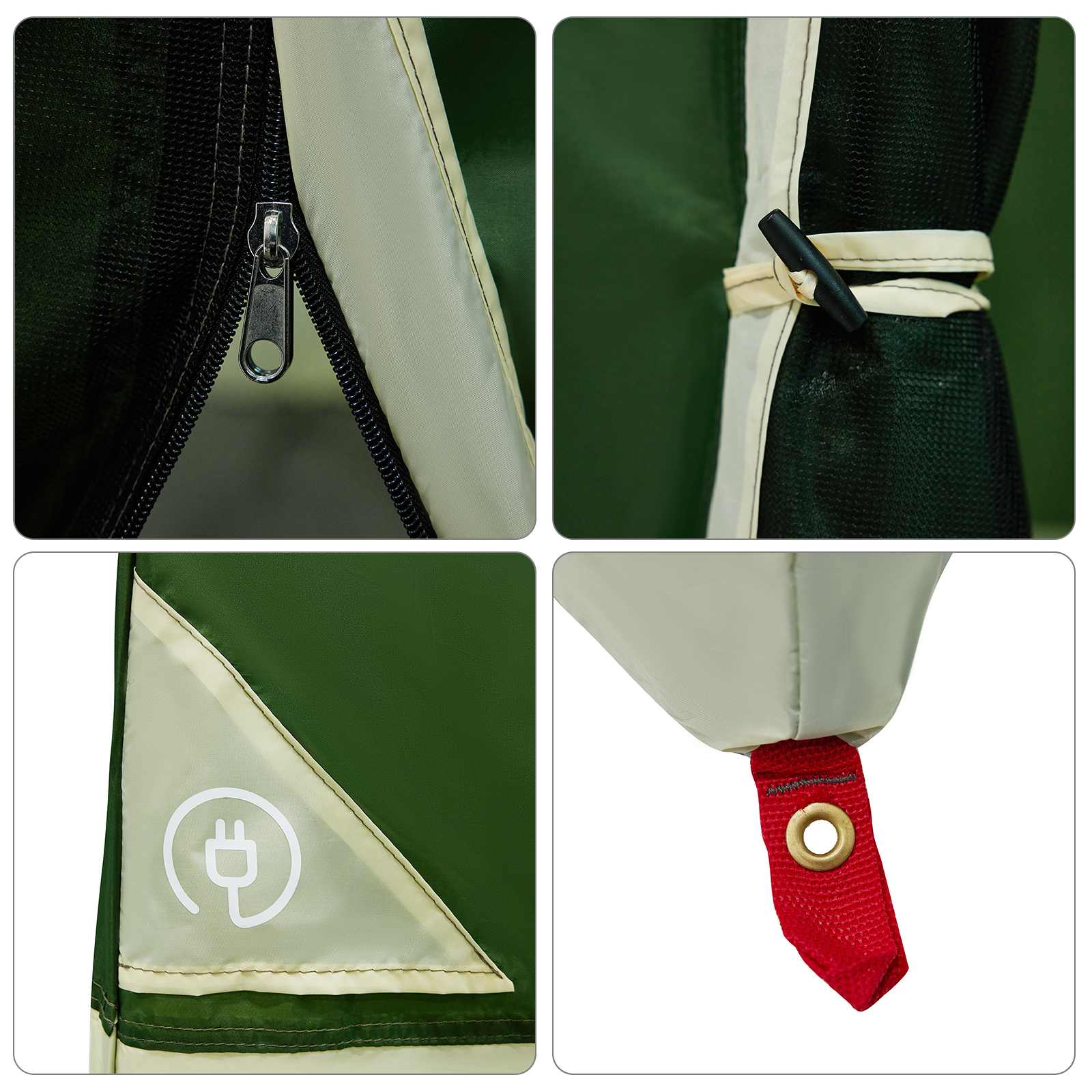 Set Cort pentru Camping 2 pcs Verde Tafetă și Material GartenMobel Dekor