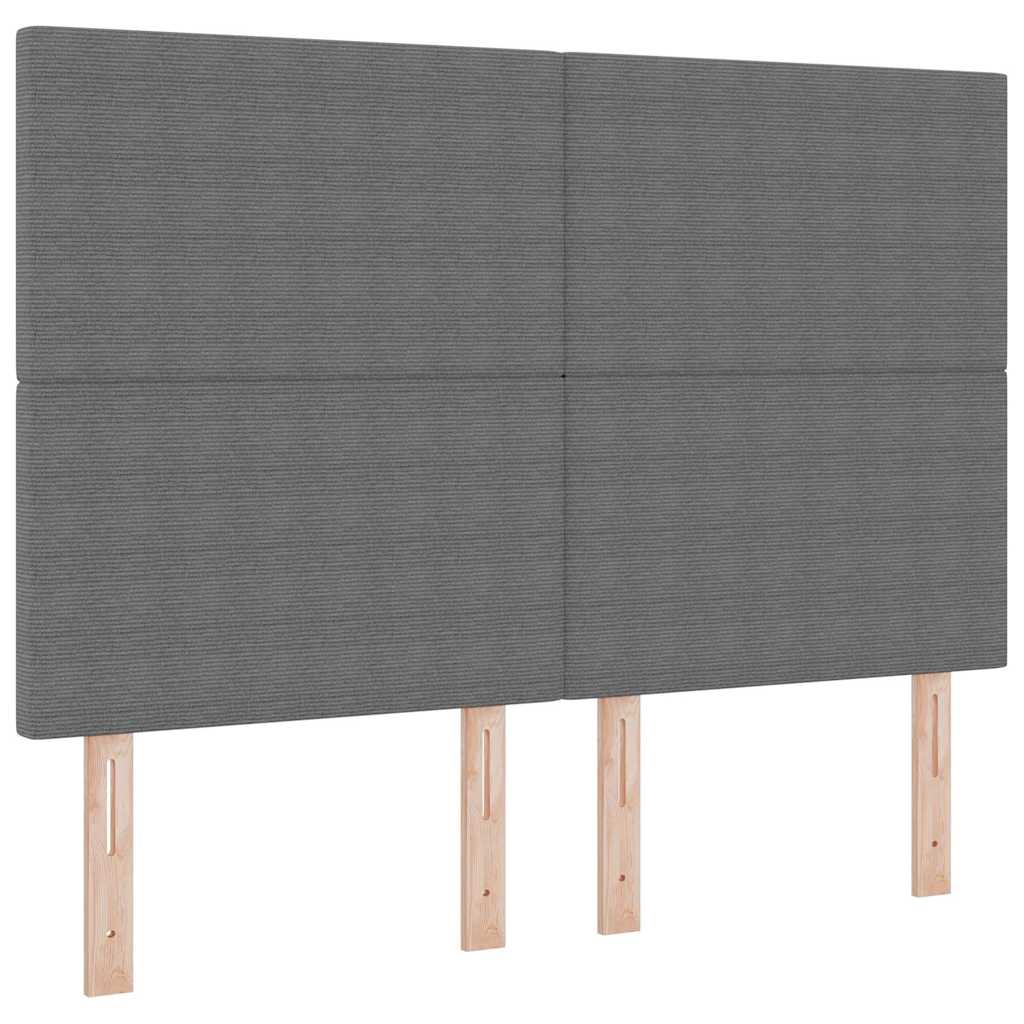 Pat cu arcuri cu headboard Gri deschis și alb. 140 x 200 cm GartenMobel Dekor
