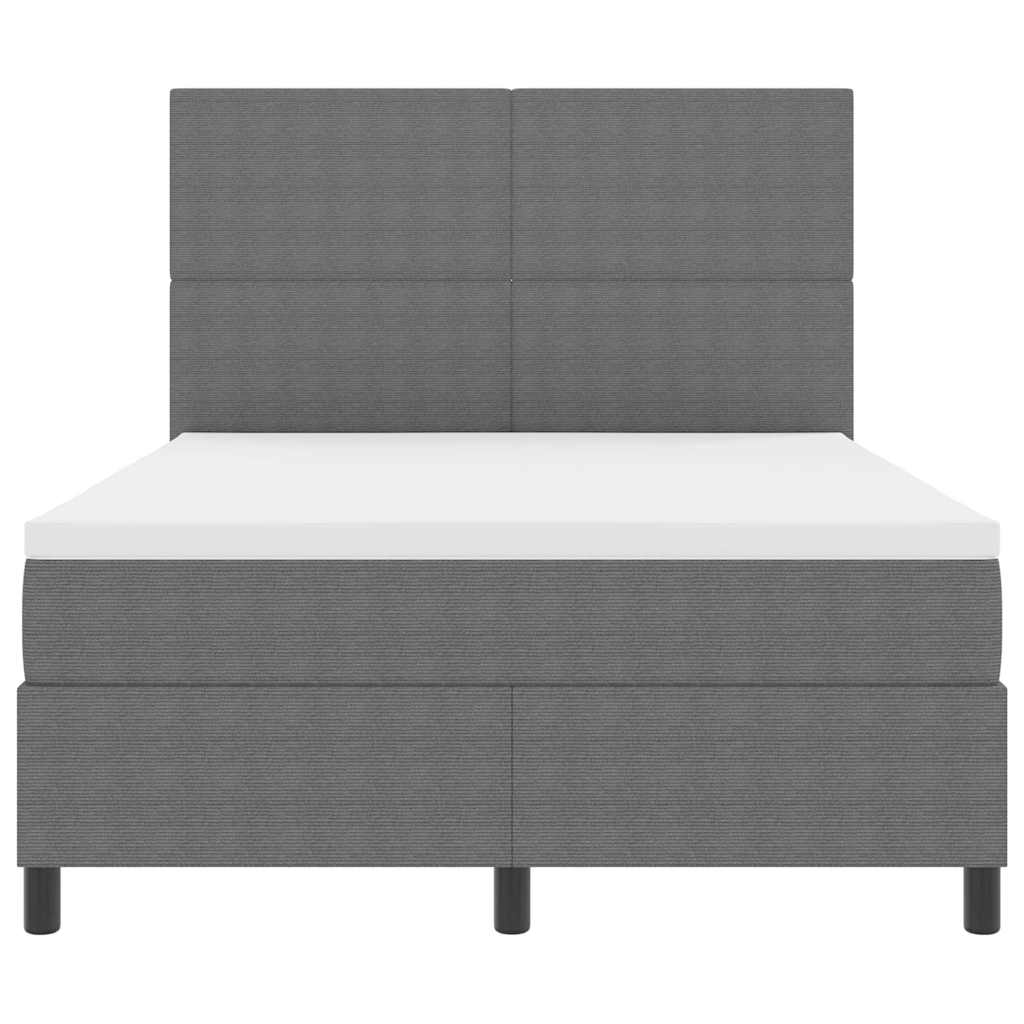 Pat cu arcuri cu headboard Gri deschis și alb. 160 x 200 cm GartenMobel Dekor