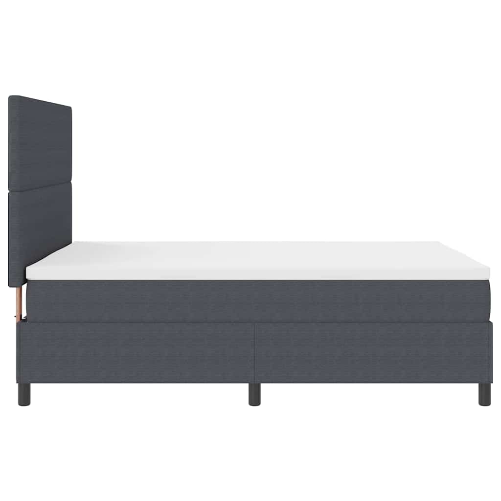 Pat cu arcuri cu headboard Gri închis și alb 140 x 200 cm GartenMobel Dekor