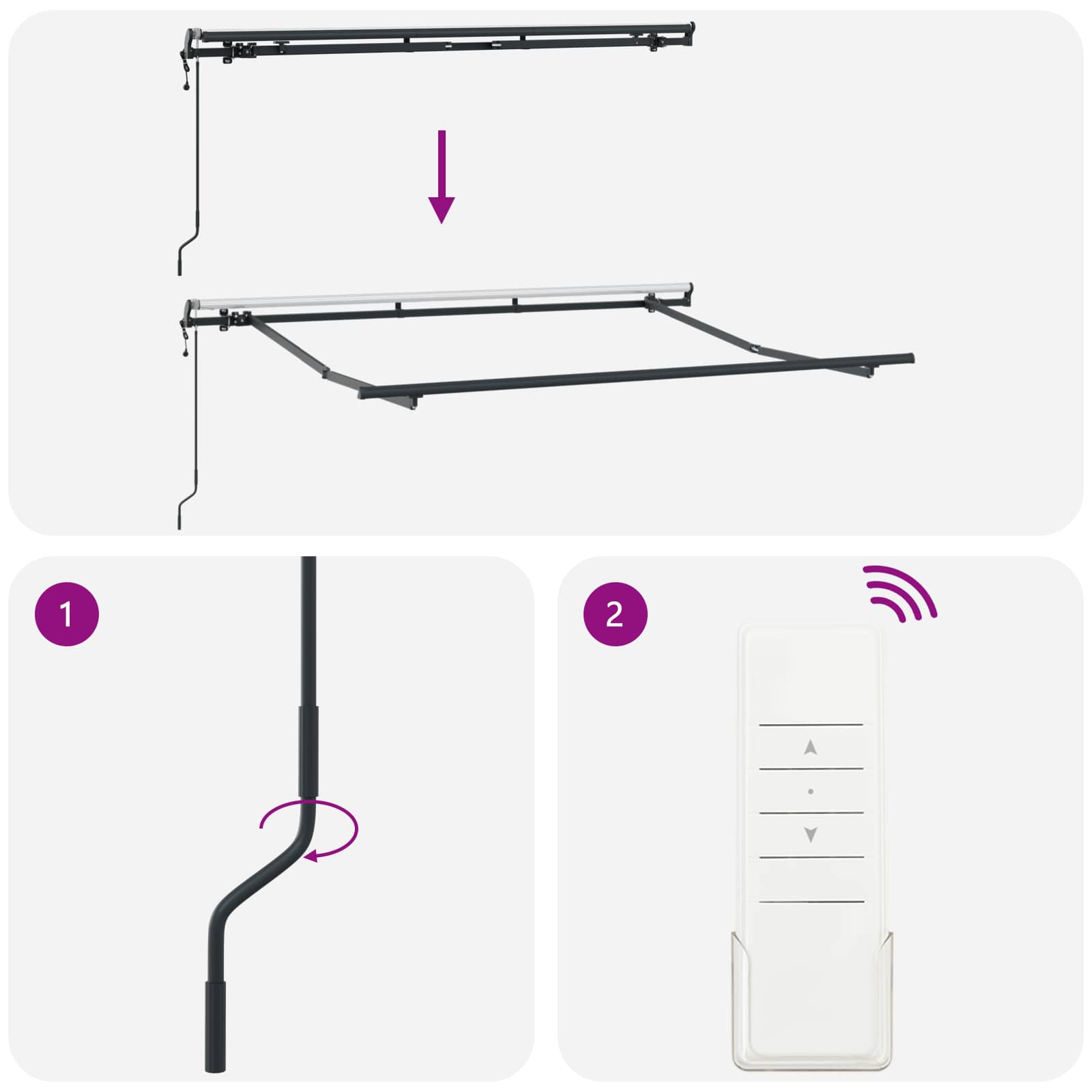 Cortina Retractabilă Crem 300 x 200 cm țesătură GartenMobel Dekor