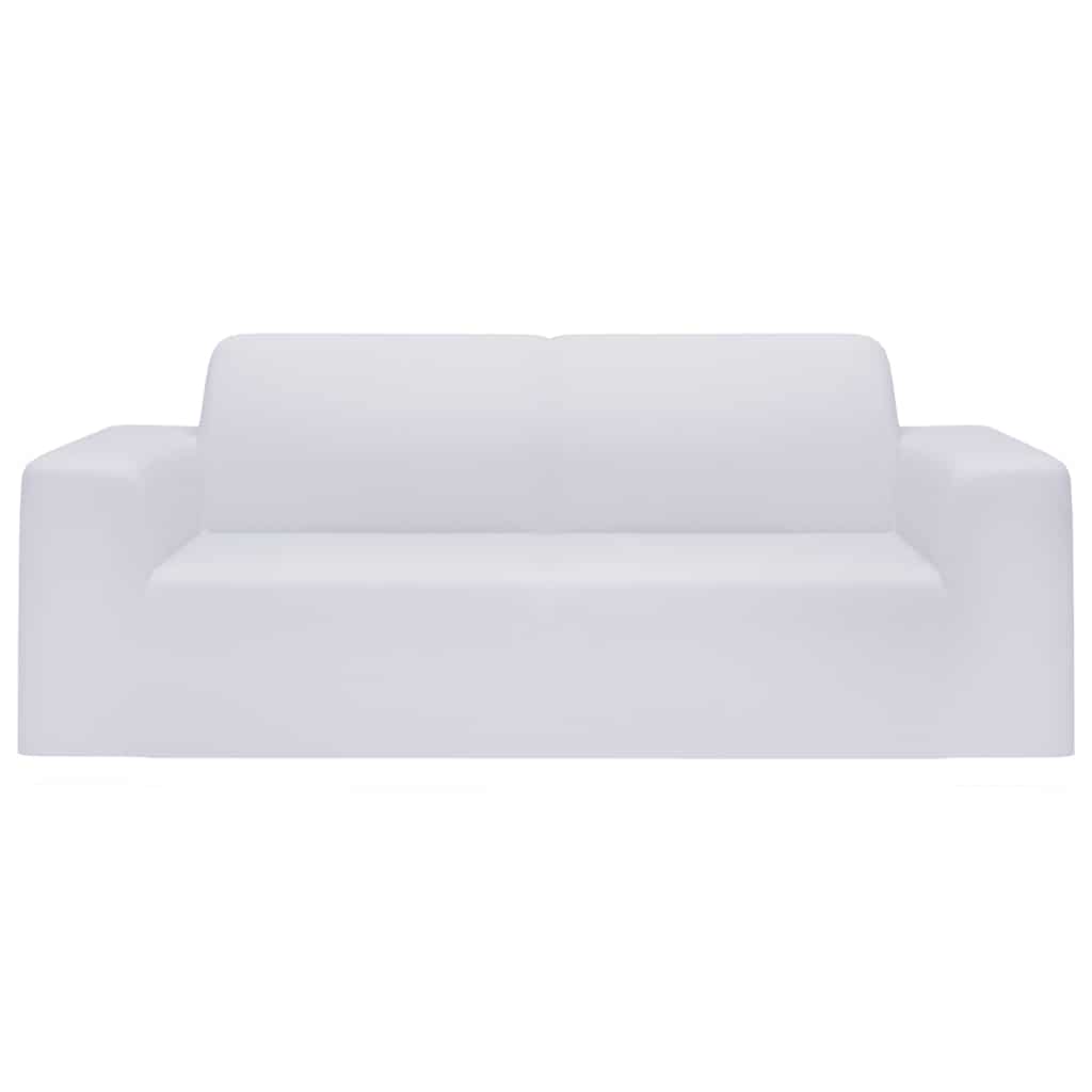 Husă elastică pentru canapea cu 2 locuri poliester jersey alb GartenMobel Dekor