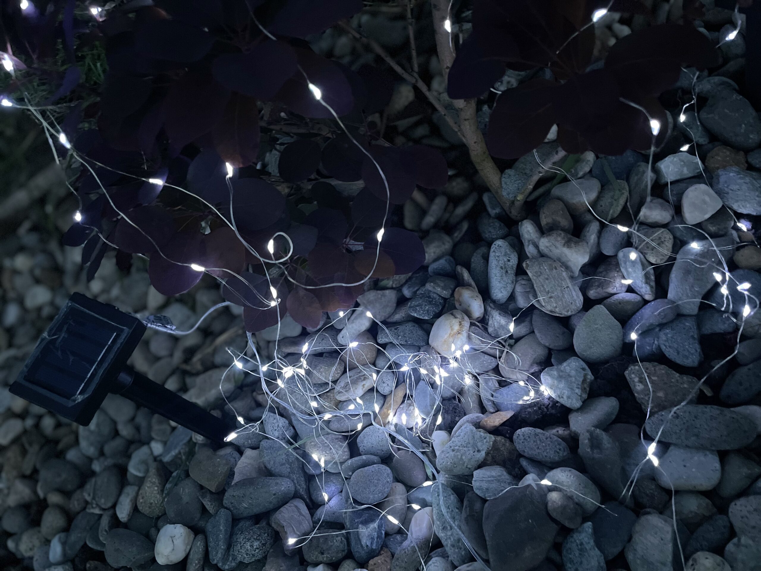 Ghirlandă luminoasă solară liniară, 100 LED-uri, 9,9 m, alb rece pentru exterior