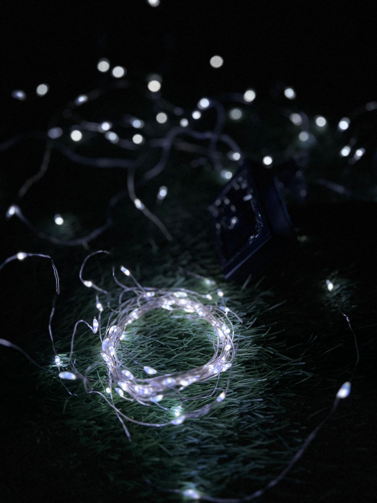 Ghirlandă luminoasă solară liniară, 100 LED-uri, 9,9 m, alb rece pentru exterior