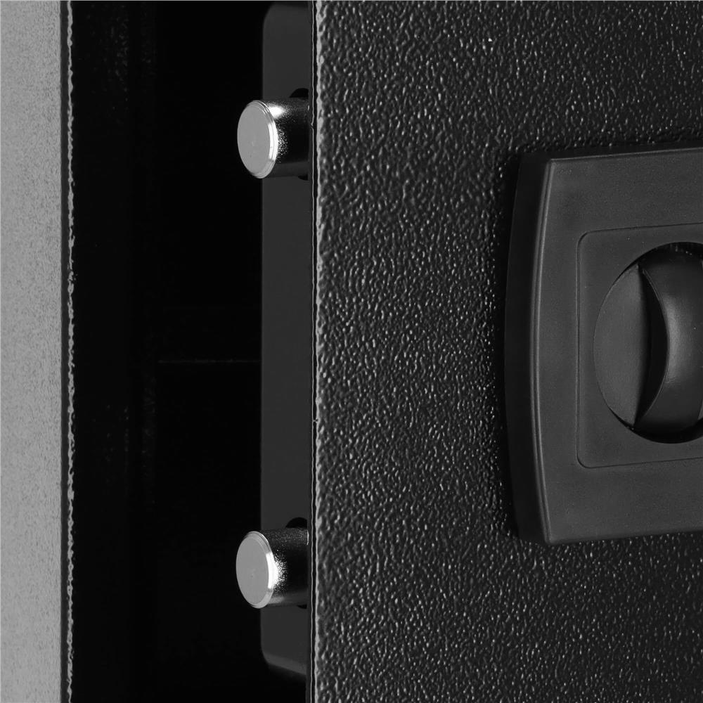 Seif electronic cu cifru si cheie, 41,5x35x31 cm, negru