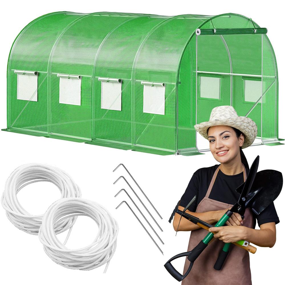 Sera de gradina tip tunel cu cadru metalic, 200x450 cm, 9 mp