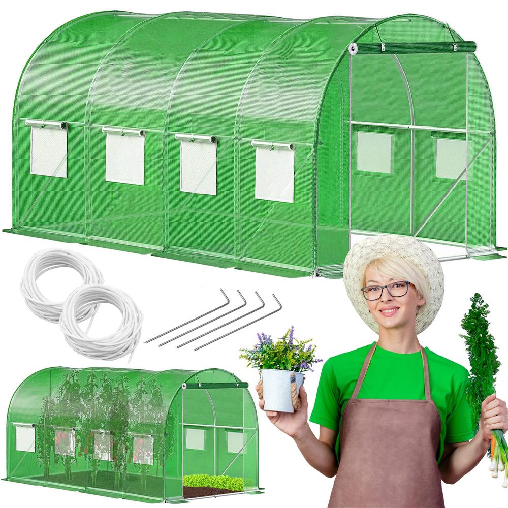 Sera de gradina tip tunel cu cadru metalic, 200x450 cm, 9 mp