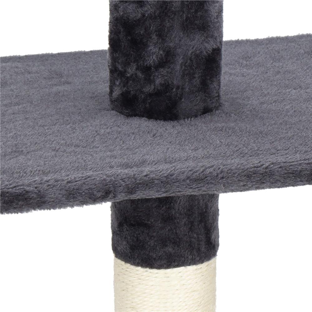 Ansamblu de joaca pentru pisici, reglabil pana la tavan, 240-265 cm, gri inchis