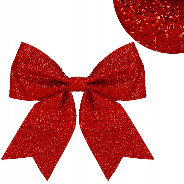 Funda decorativa rosie pentru bradul de Craciun, 21x23 cm, cu sclipici