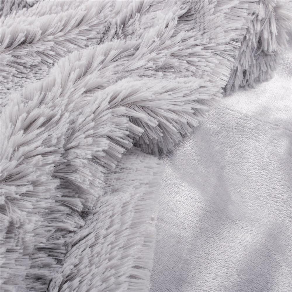 Pătură pufoasă și călduroasă pentru 2 persoane, 160x200 cm, gri deschis