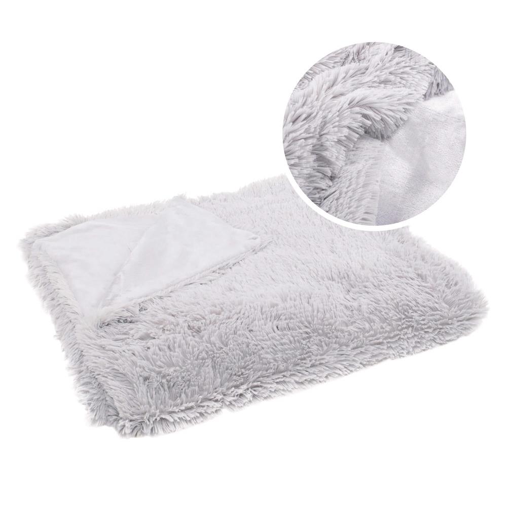Pătură pufoasă și călduroasă pentru 2 persoane, 160x200 cm, gri deschis