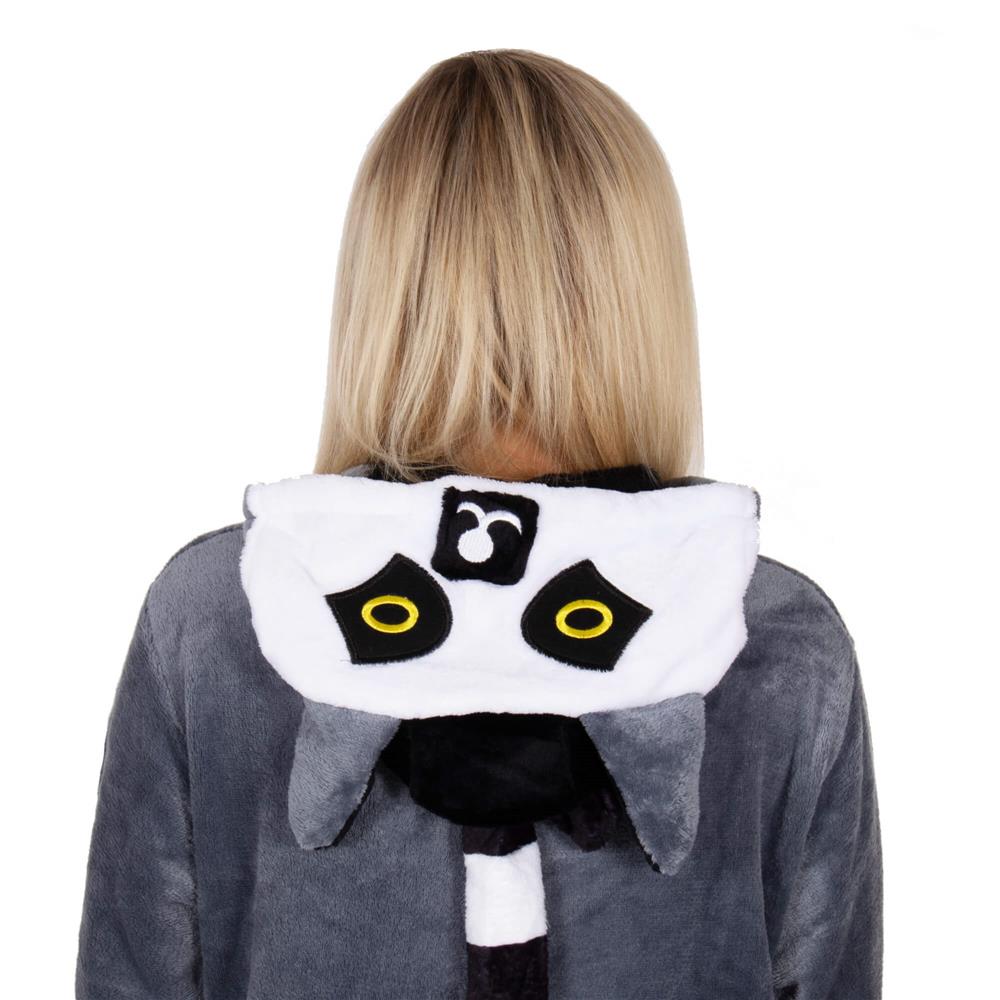 Pijama salopeta pufoasa pentru adulti, model Lemur, marimea M