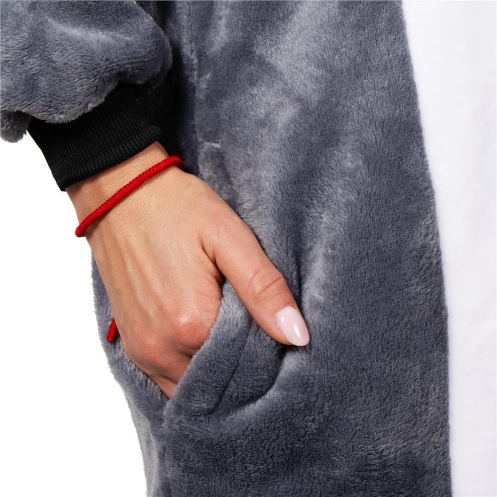 Pijama salopeta pufoasa pentru adulti, model Lemur, marimea S