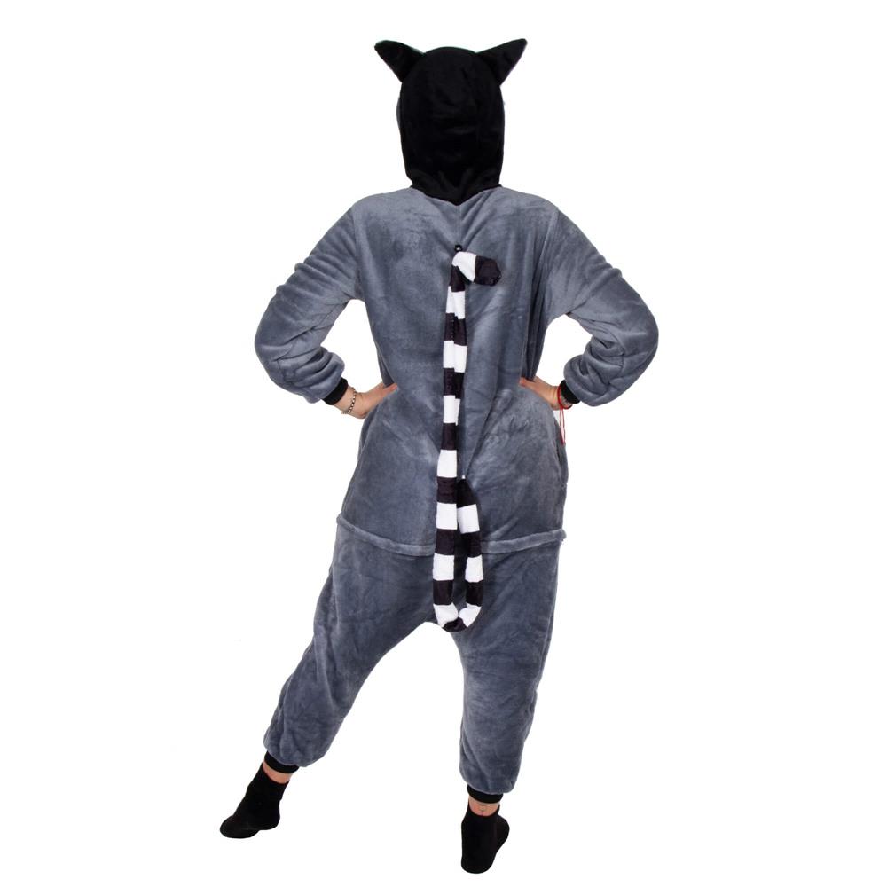Pijama salopeta pufoasa pentru adulti, model Lemur, marimea S