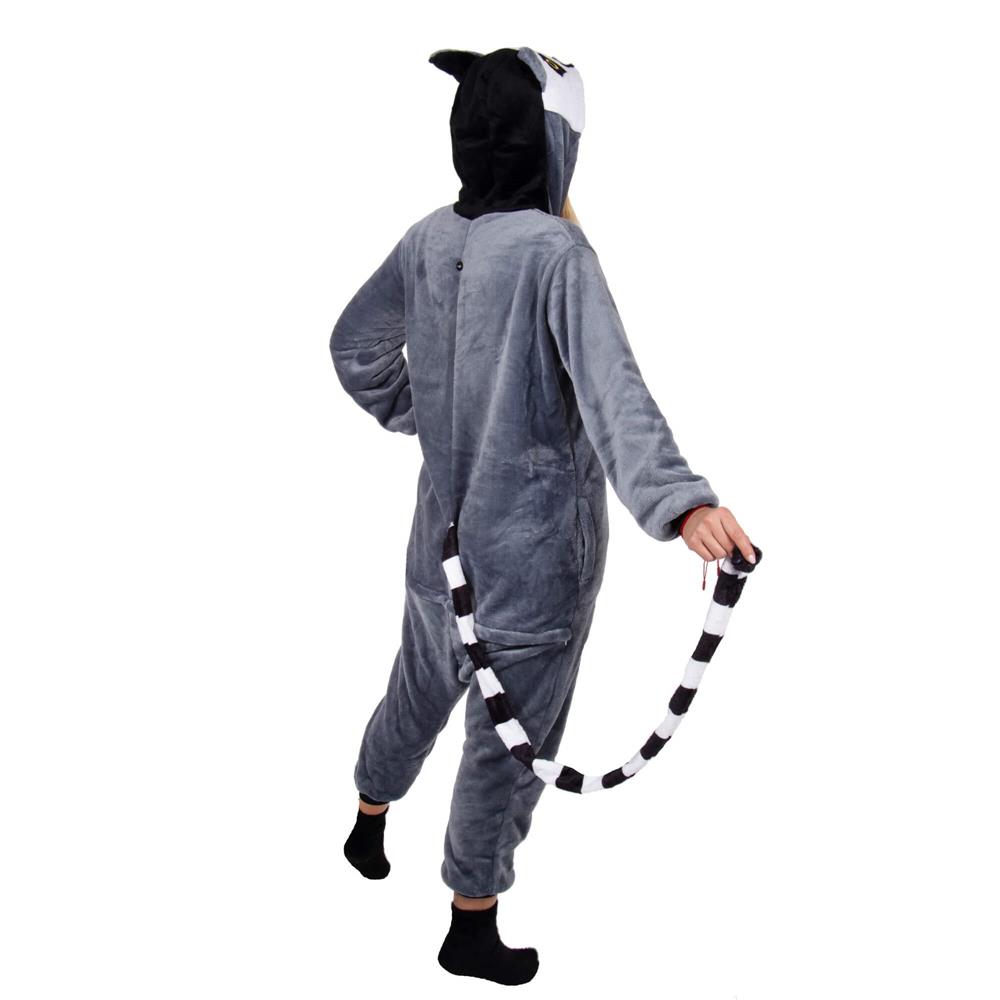 Pijama salopeta pufoasa pentru adulti, model Lemur, marimea S