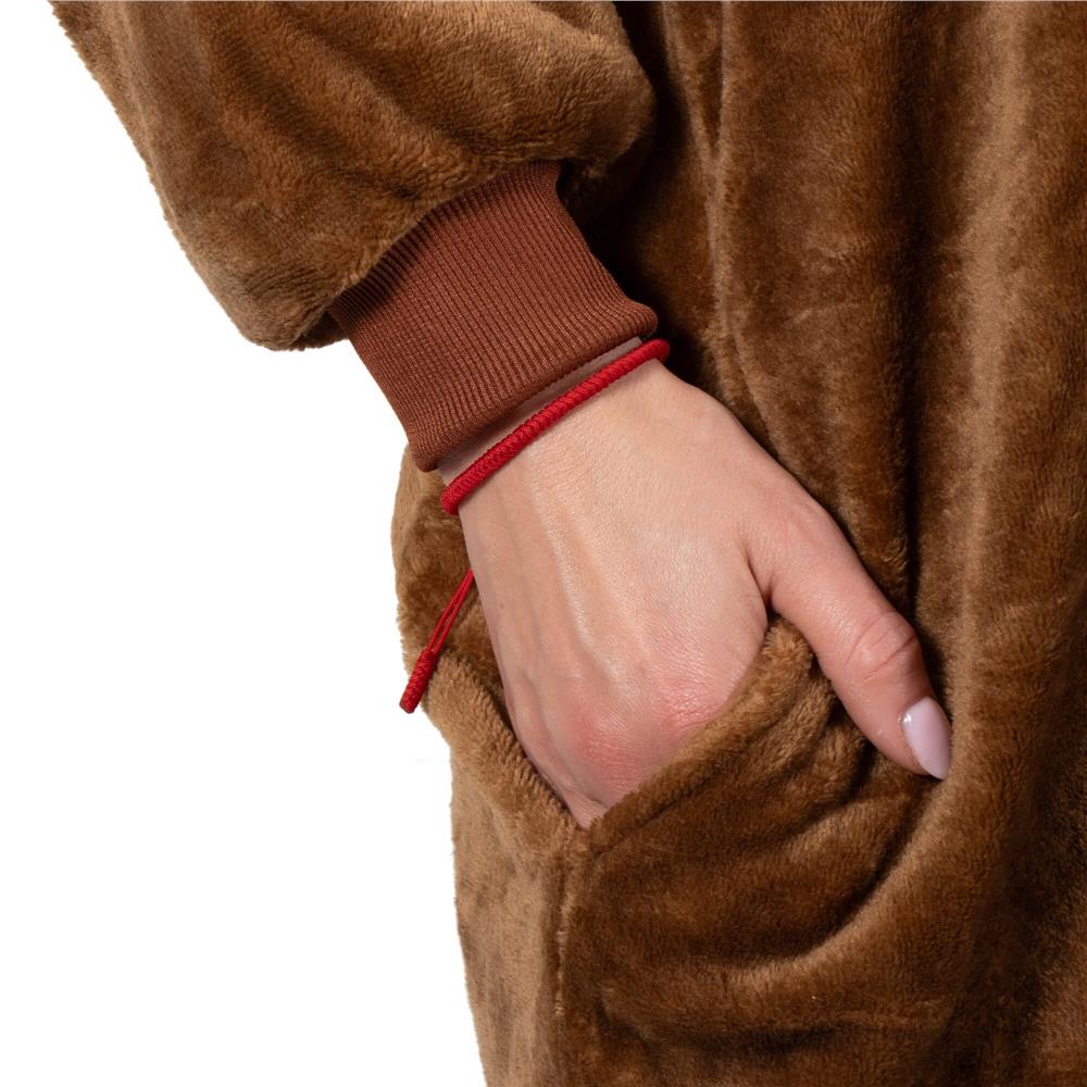 Pijama salopeta pufoasa pentru adulti model Ren, maro, marimea S