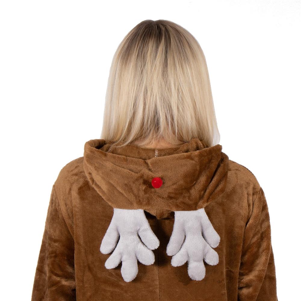 Pijama salopeta pufoasa pentru adulti model Ren, maro, marimea S