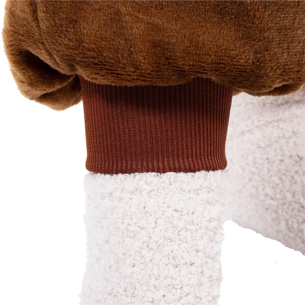 Pijama salopeta pufoasa pentru adulti model Ren, maro, marimea S