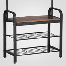 Cuier pentru hol VASAGLE cu bancă, suport pantofi și 9 cârlige