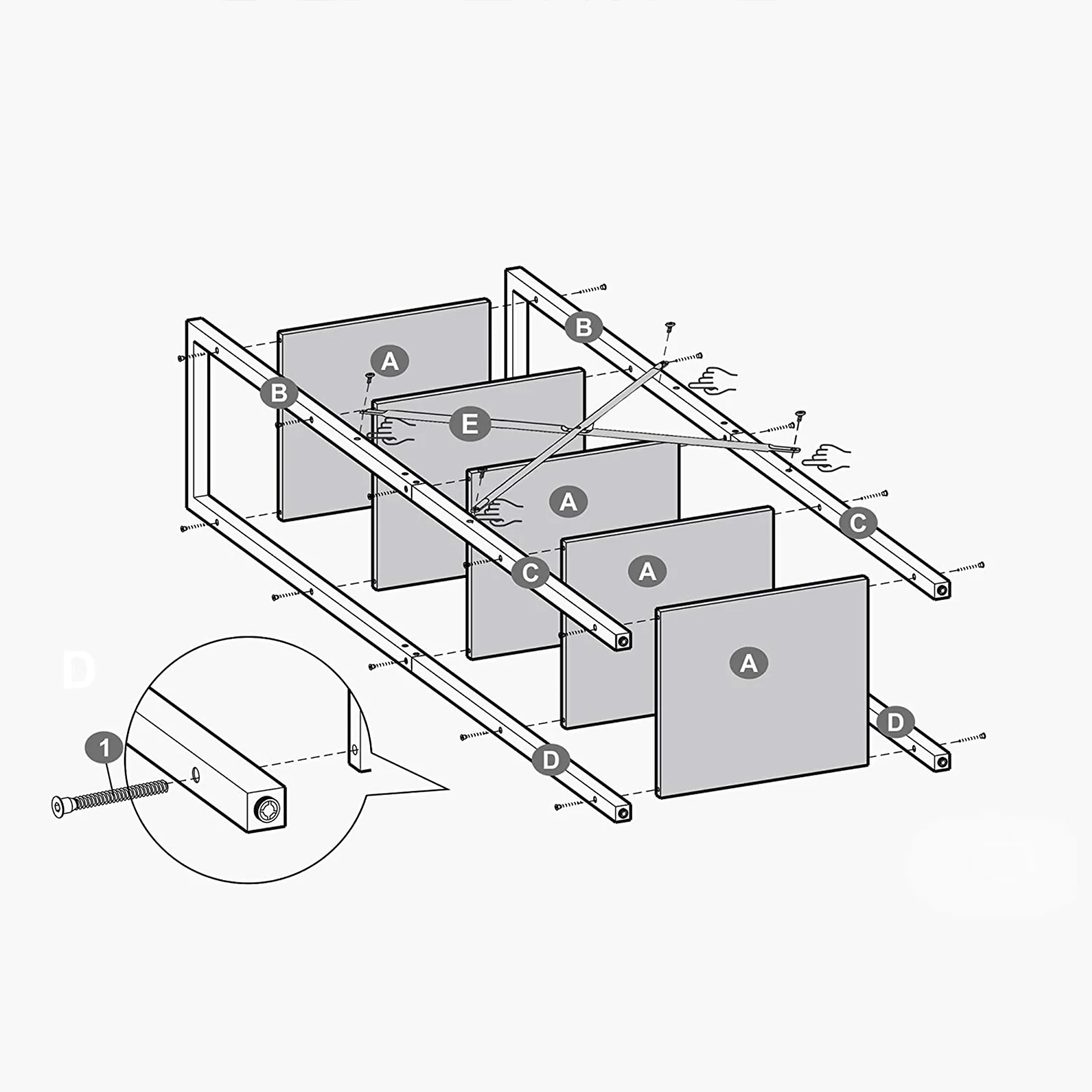 Raft bibliotecă VASAGLE cu 5 etaje, stil industrial, 40x30x153 cm