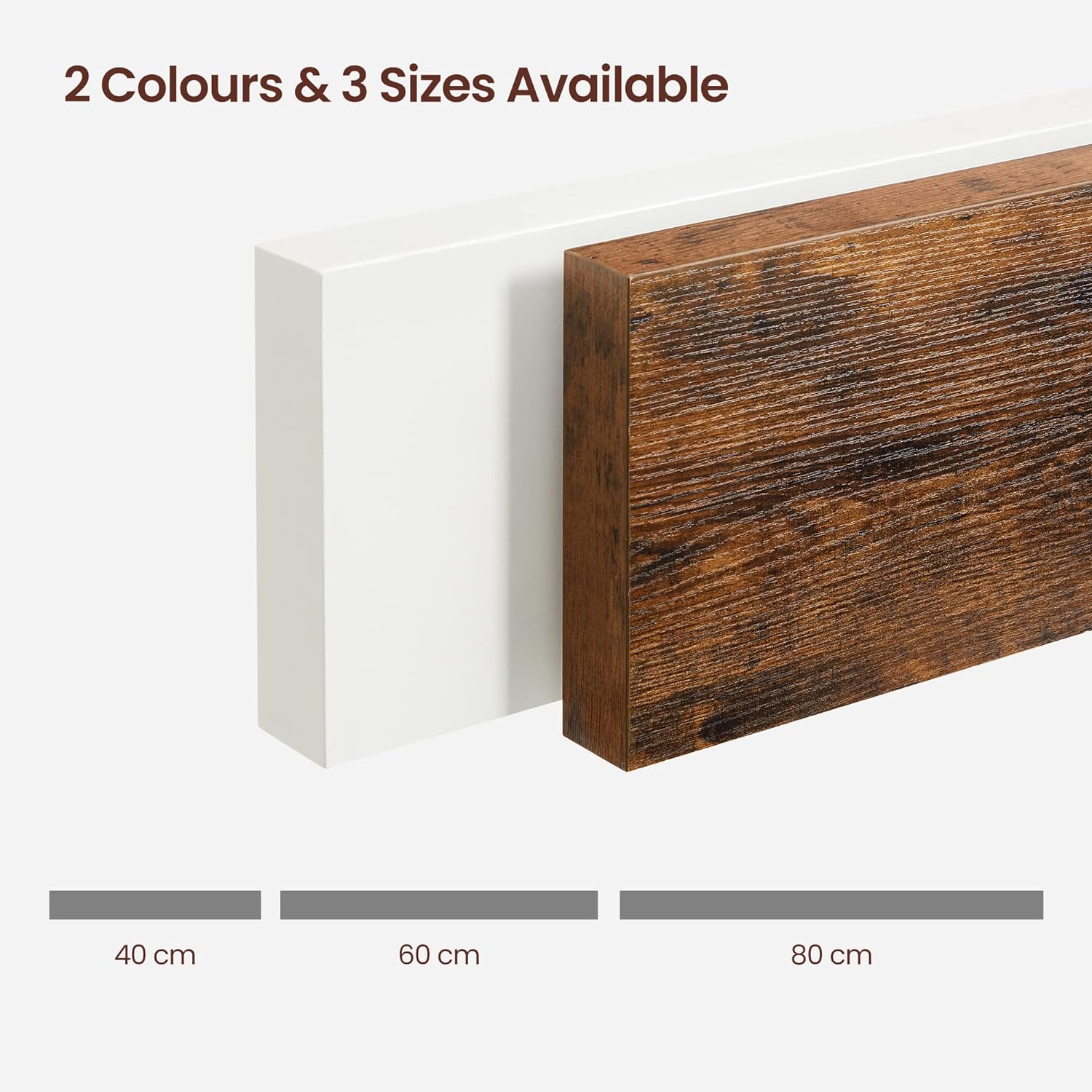 Raft de perete plutitor VASAGLE, MDF, 60 x 20 cm, maro vintage