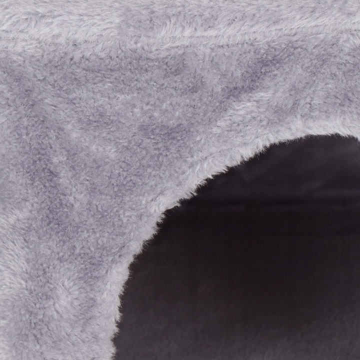 Ansamblu de joaca pentru pisici cu stalp de zgariat, casuta si platforma, 62 cm, gri