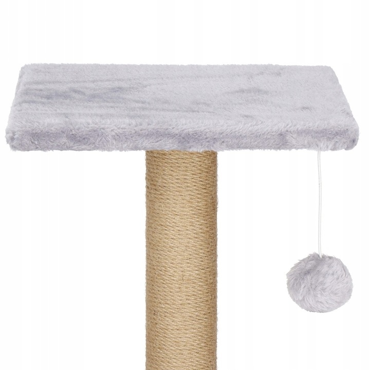 Ansamblu de joaca pentru pisici cu stalp de zgariat, casuta si platforma, 62 cm, gri