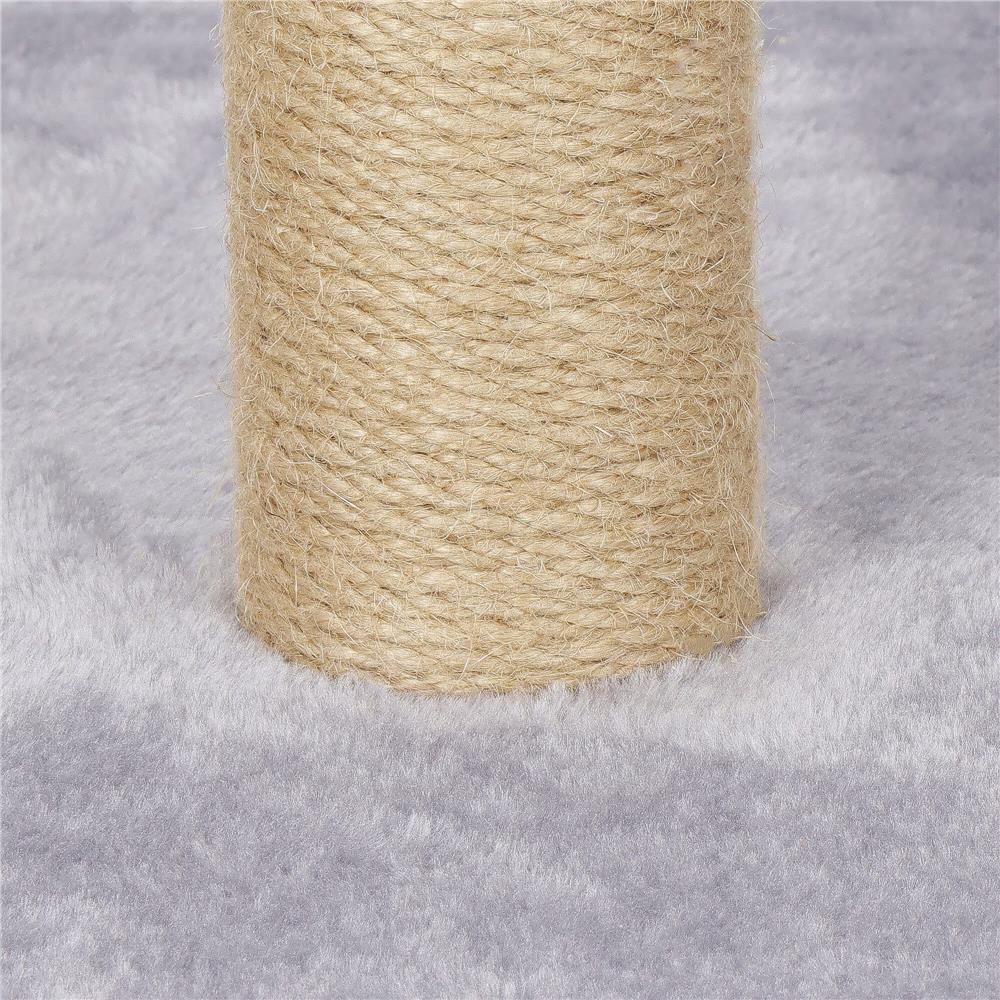 Ansamblu de joaca pentru pisici cu stalp de zgariat si jucarie, 103 cm, gri