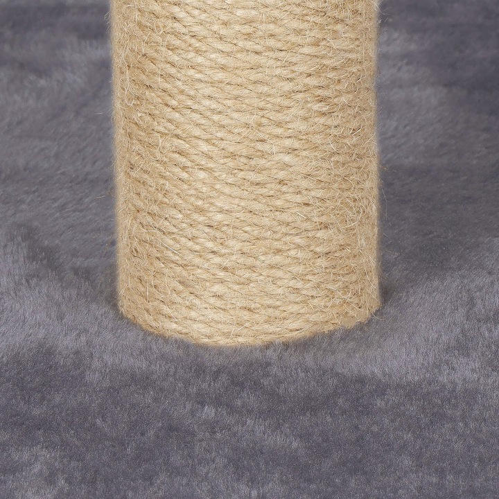 Ansamblu de joaca pentru pisici cu stalp de zgariat sisal, 75 cm, gri
