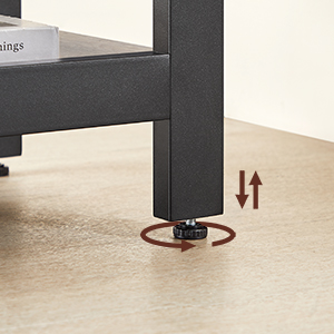 Birou de colț VASAGLE în formă de L, 138x138 cm, cu 2 rafturi, gri-negru