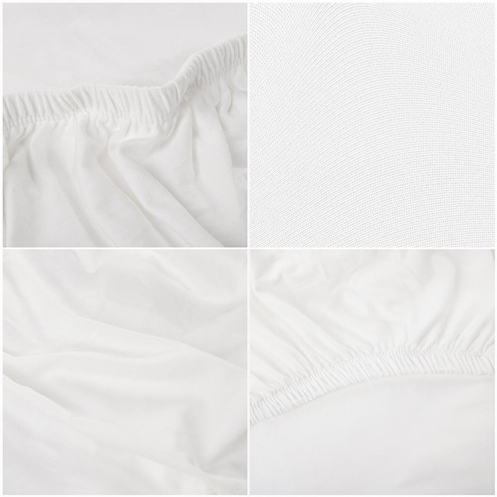 Husă universală elastică pentru scaun, albă, poliester și spandex