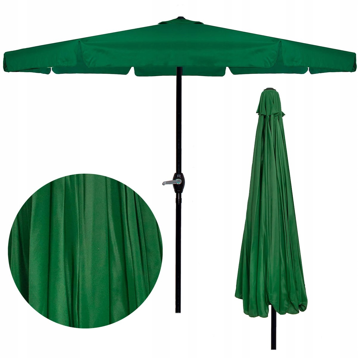 Umbrelă de grădină și terasă 400 cm verde, cu manivelă și ventilare
