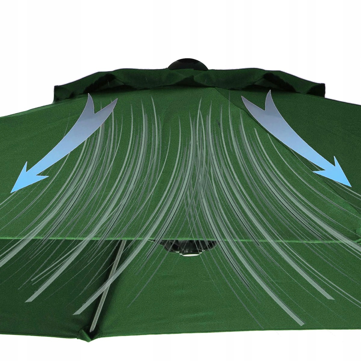 Umbrelă de grădină și terasă 400 cm verde, cu manivelă și ventilare