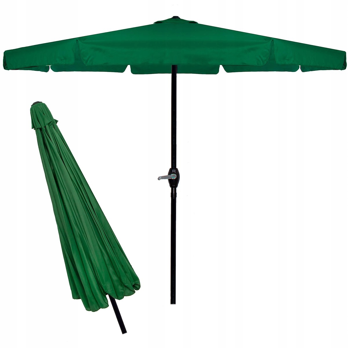 Umbrelă de grădină și terasă 400 cm verde, cu manivelă și ventilare