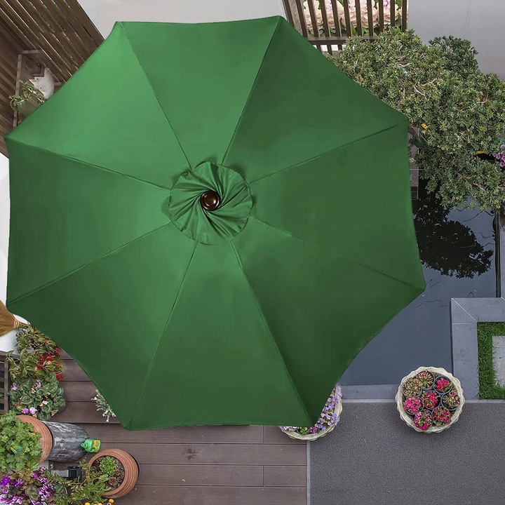 Umbrelă de grădină și terasă 400 cm verde, cu manivelă și ventilare