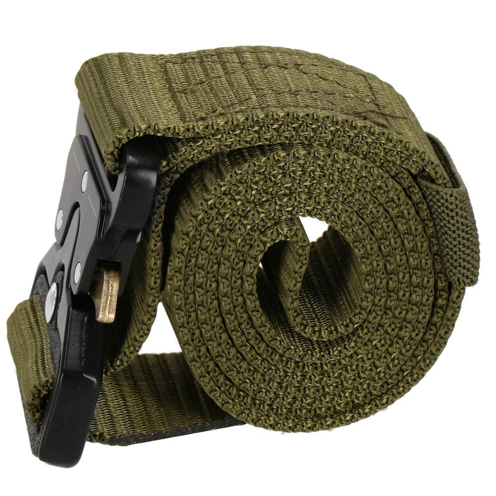 Curea centura Tactical Combat pentru barbati 3.5 x 125 cm, rezistent, verde