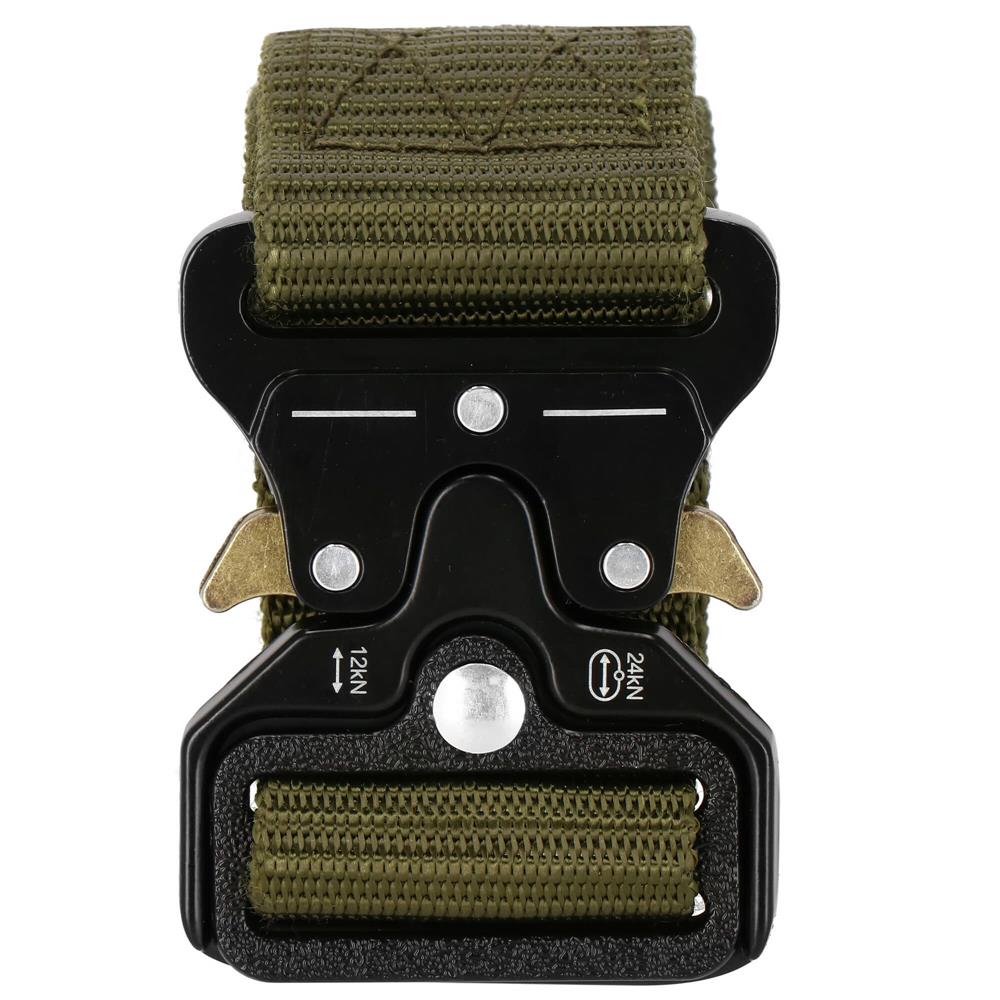 Curea centura Tactical Combat pentru barbati 3.5 x 125 cm, rezistent, verde