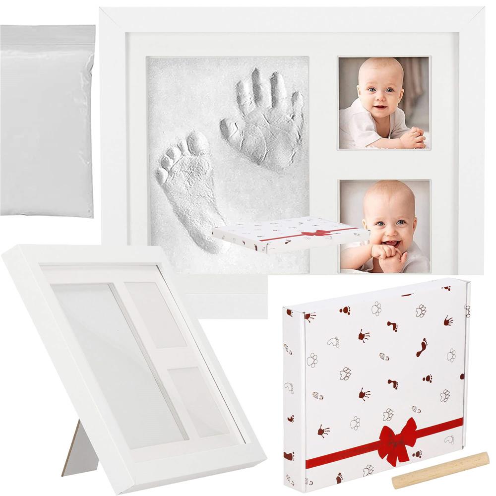 Kit amprenta bebe cu rama foto alba, 23x28 cm, pentru manuta sau piciorus