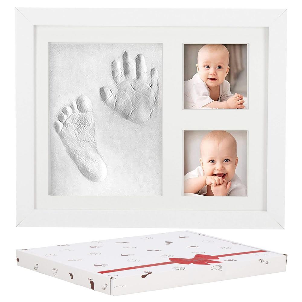 Kit amprenta bebe cu rama foto alba, 23x28 cm, pentru manuta sau piciorus