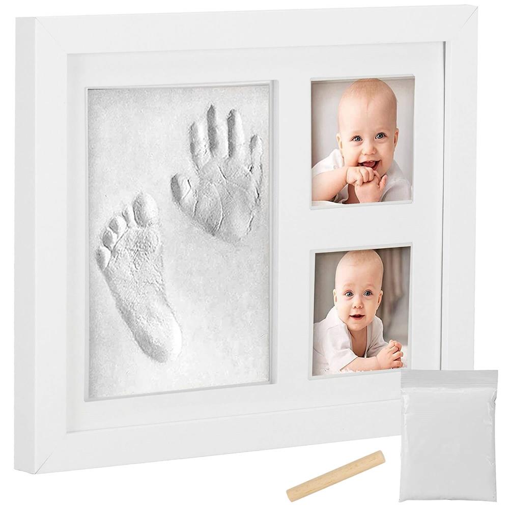 Kit amprenta bebe cu rama foto alba, 23x28 cm, pentru manuta sau piciorus