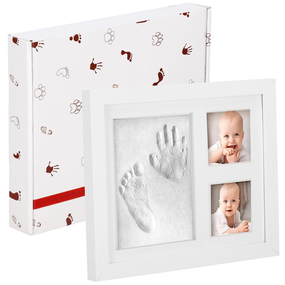 Kit amprenta bebe cu rama foto alba, 23x28 cm, pentru manuta sau piciorus