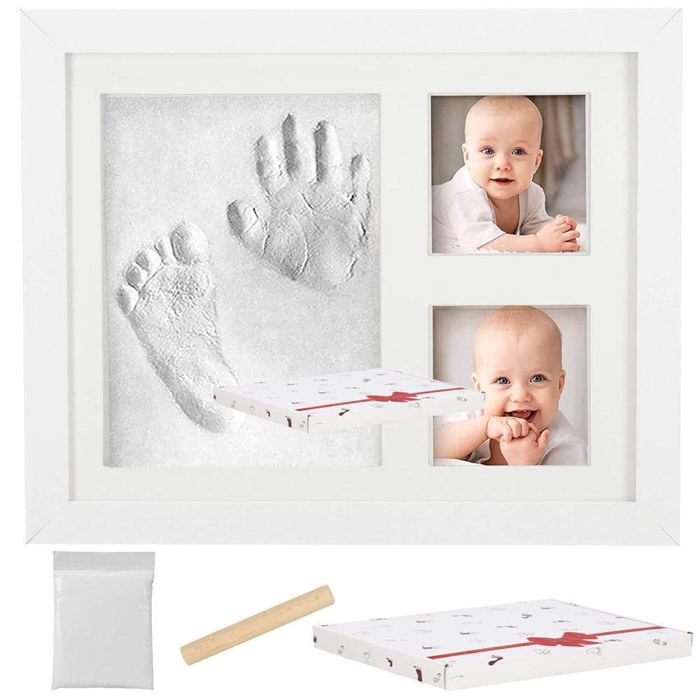 Kit amprenta bebe cu rama foto alba, 23x28 cm, pentru manuta sau piciorus