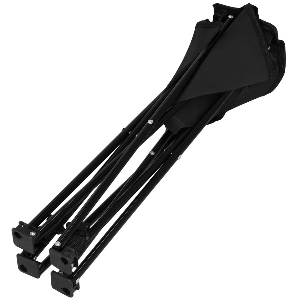 Masă pliantă pentru camping și pescuit, cu 2 suporturi pahare, negru