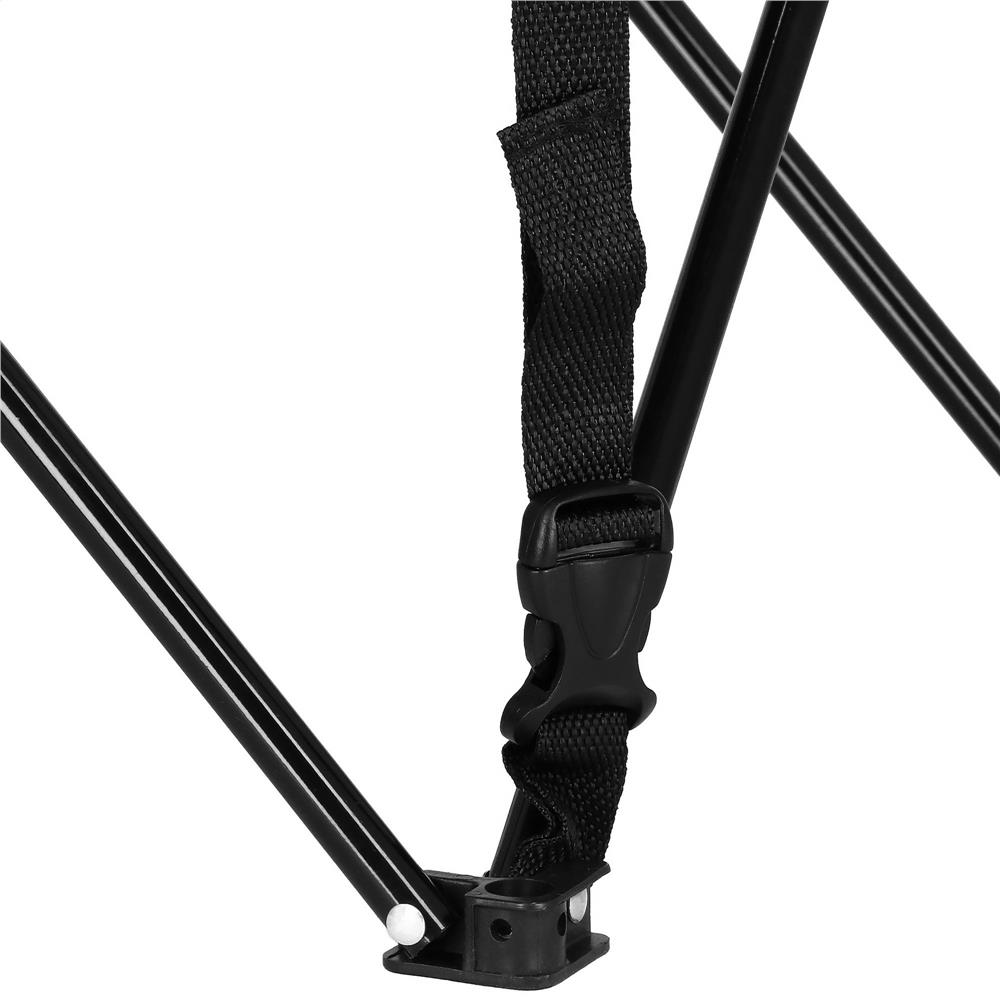 Masă pliantă pentru camping și pescuit, cu 2 suporturi pahare, negru