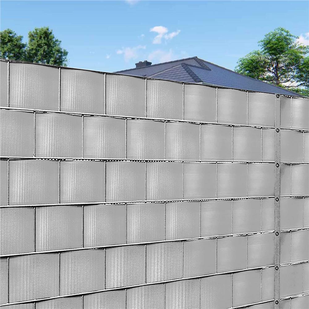 Panou de gard pentru intimitate din PVC, 35 x 0,19 m, gri, cu cleme