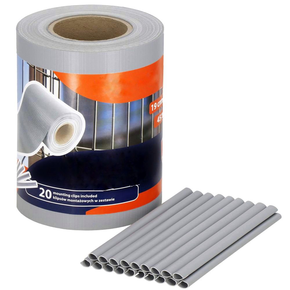 Panou de gard pentru intimitate din PVC, 35 x 0,19 m, gri, cu cleme