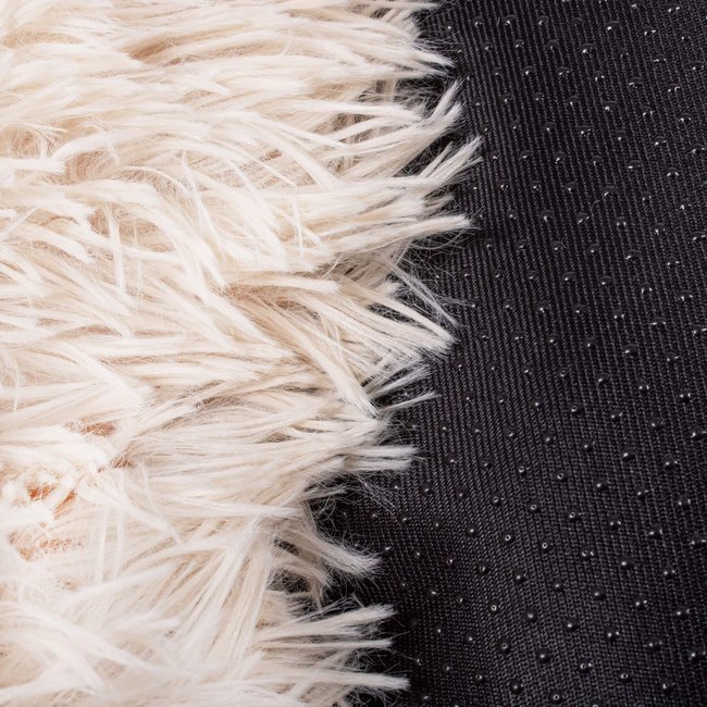 Pat pufos Sersimo pentru caini si pisici, bej, 90 cm, husa detasabila