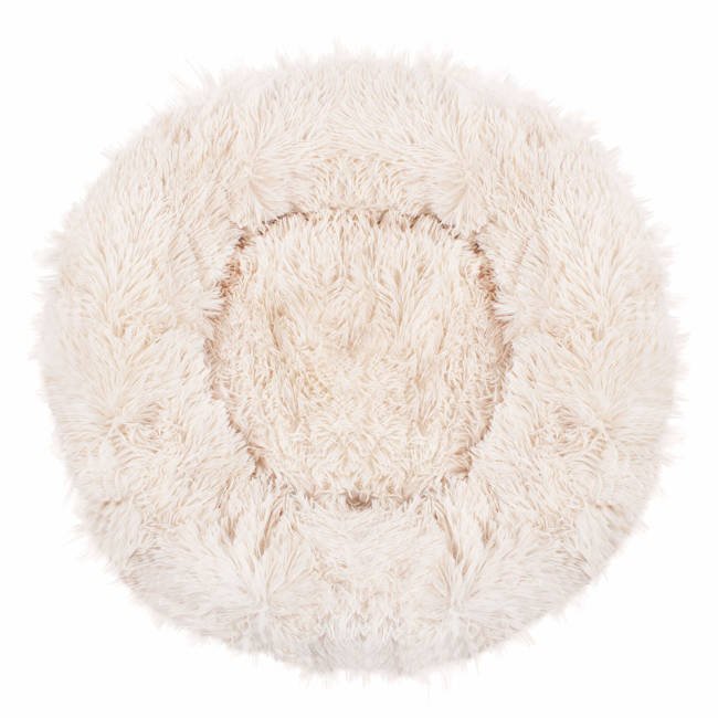 Pat pufos Sersimo pentru caini si pisici, bej, 90 cm, husa detasabila